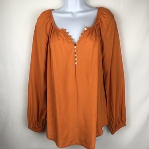 Karen Kane Burnt Orange Peasant Top Size Small